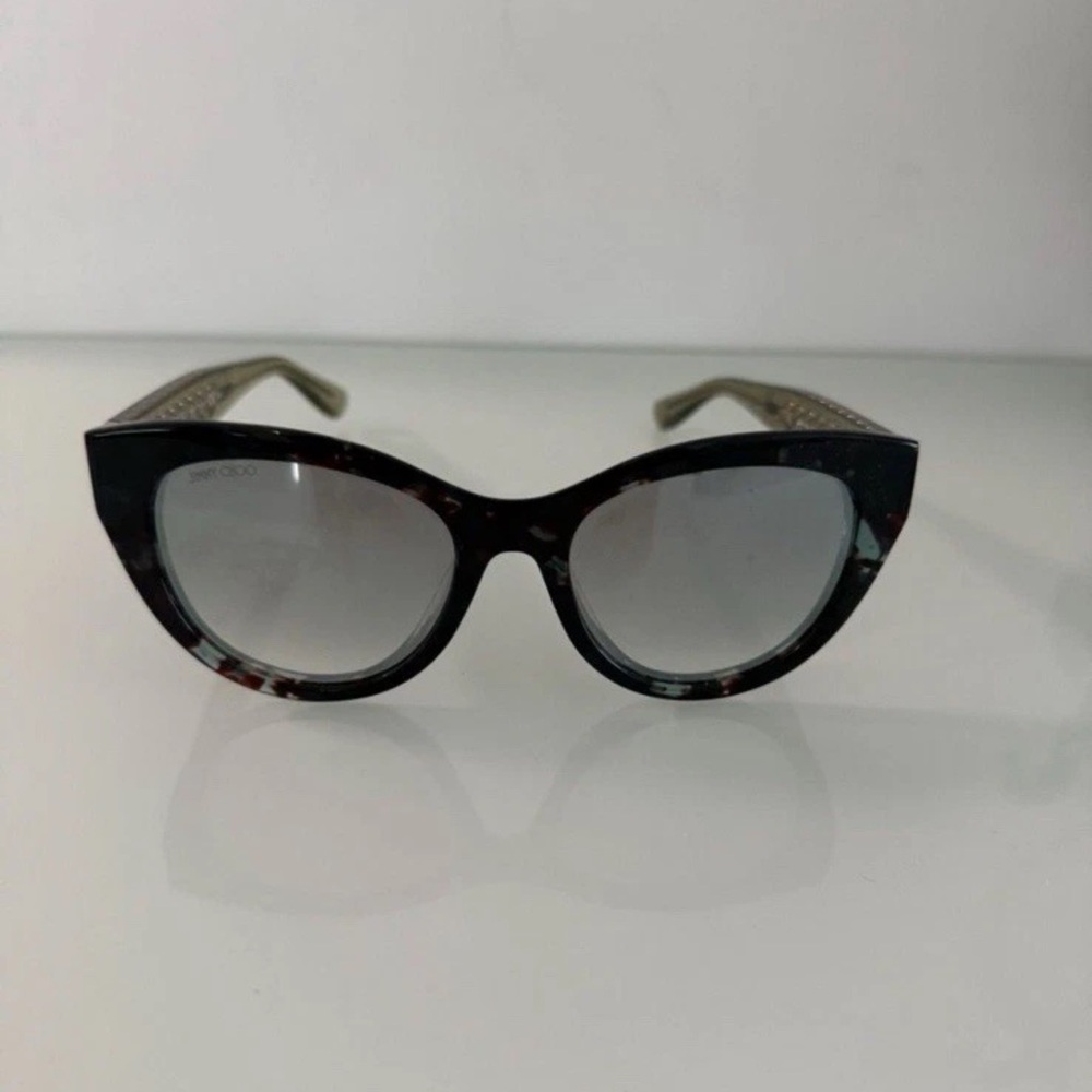 Jimmy Choo Black Tortoiseshell Cat Eye Sunglasses